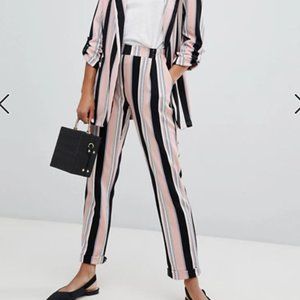 NWT Pink and Black Striped Pants